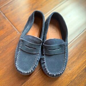 Boys Zara navy blue leather loafers